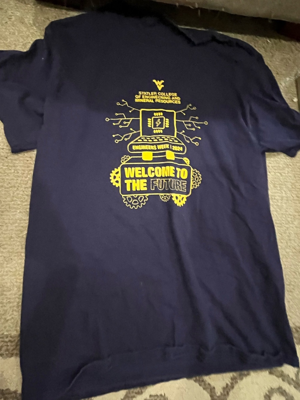 WVU Welcome to the Future Navy Graphic Tee